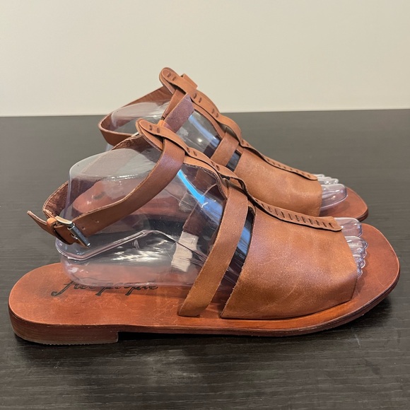 NEW Free People Long Weekend Boho Sandals Leather Brown Women’s SZ 40 EU/US 9.5 - Picture 5 of 15